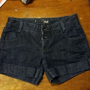 Express dark denim shorts